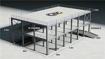 Dearadh Struchtúrtha, Anailís Ualaigh, Bille Cainníochtaí & Acmhainn Pháirceála Do 50m×50m Dhá-Garáiste Scéal (An Nua-Shéalainn)