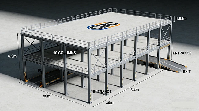 Dearadh Struchtúrtha, Anailís Ualaigh, Bille Cainníochtaí & Acmhainn Pháirceála Do 50m×50m Dhá-Garáiste Scéal (An Nua-Shéalainn)